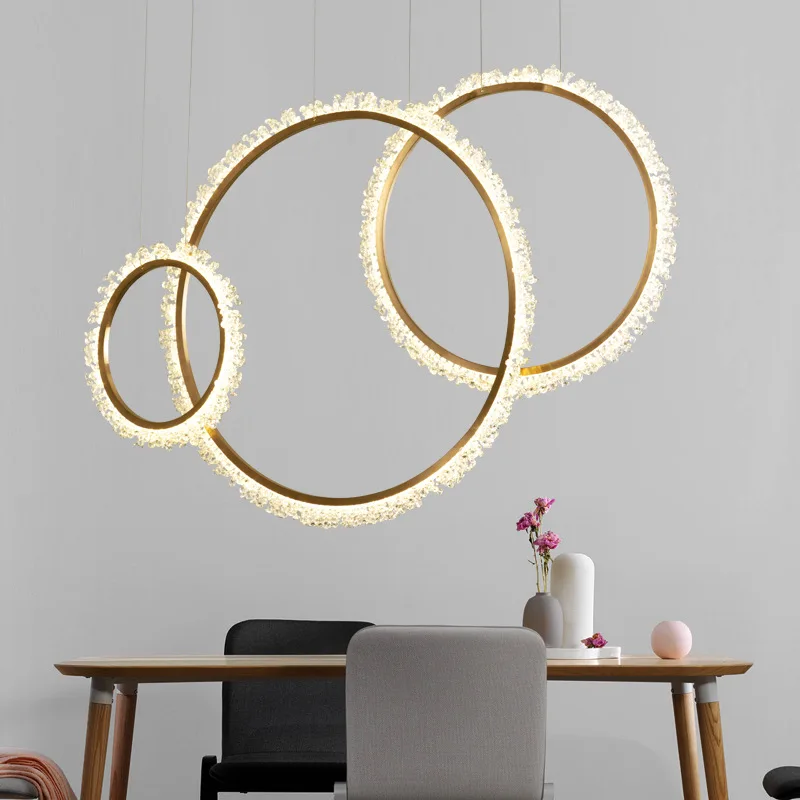 

Nordic Designers Decorate Postmodern AtmosphericRround Lamp Personality Art Crystal Chandelier