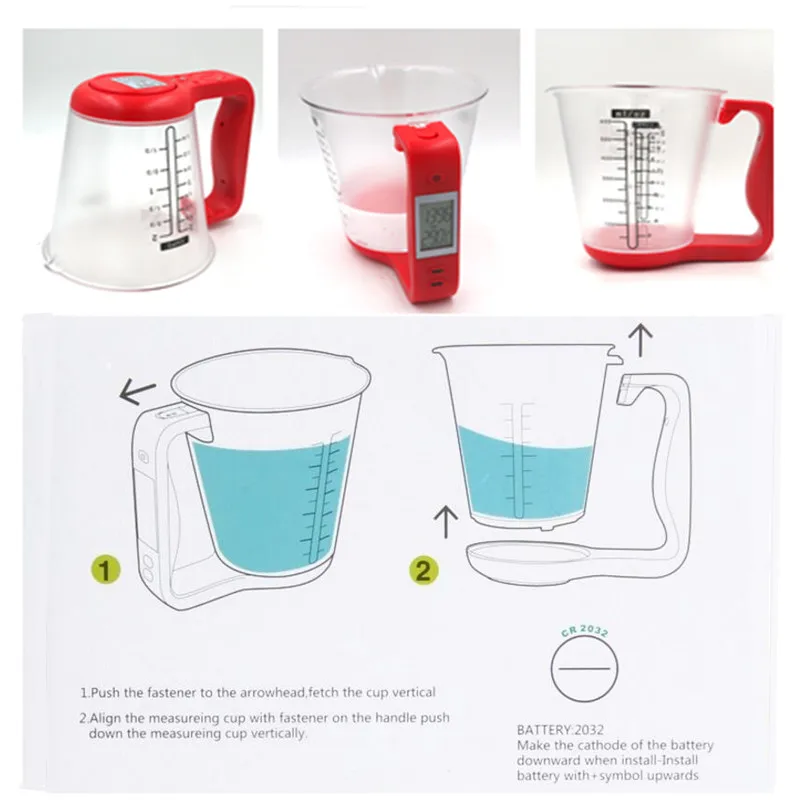 Цифровая мерная чашка со шкалой 1 кг с ЖК-дисплеем температура кухни объем еды вес