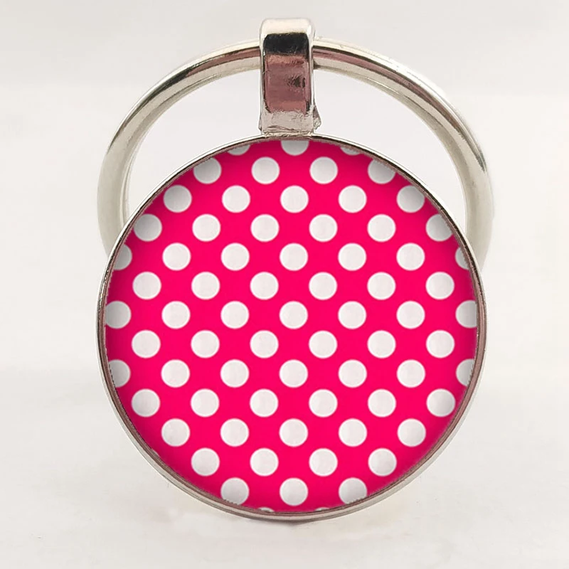 Брелок для ключей сделай сам с круглым узором в точку очаровательный стеклянный