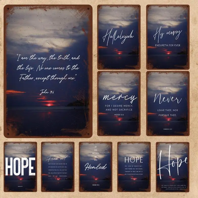

Jeremiah 2911 Hope and a Future Scripture Bible Verse Original Design Wall Art Sign for Man Cave/Garage