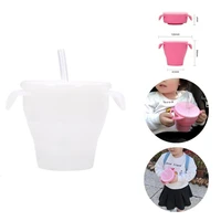 feeding cup bright color snack cup food grade no odor useful soft baby water snack glass