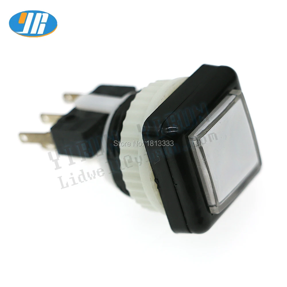 

27mm Quadrate LED Light Illuminated Push Button 12V Arcade Button With Microswitch Master Arcade DIY kits Parts JAMMA MAME