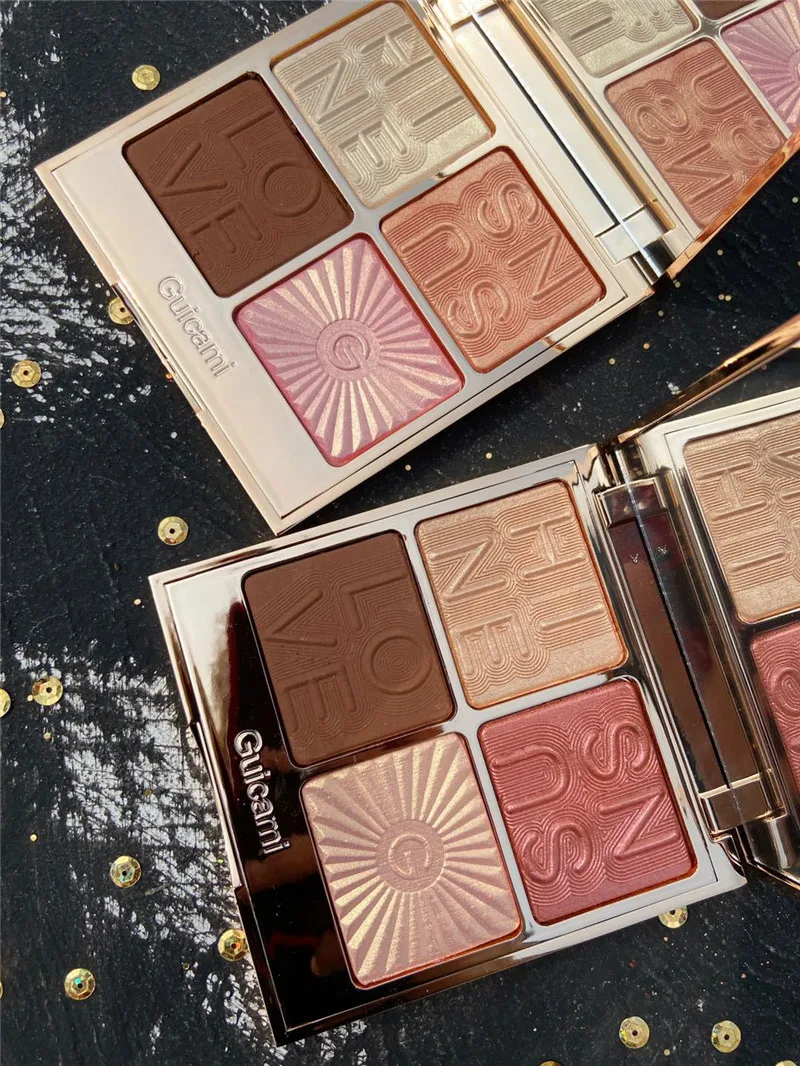 Палитра для макияжа с блестками голографический Блестящий бронзер осветитель