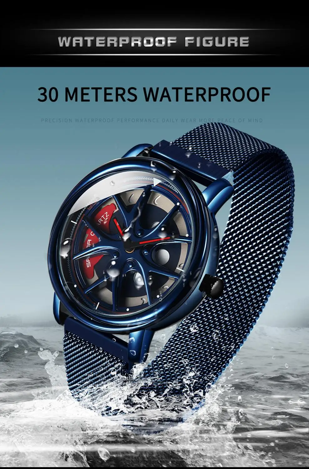 

Mens Watches Quartz Top Brand SANDA Military Wheel Shaped Rotating Dial Business Men Sports Watch Waterproof Relogio Masculino