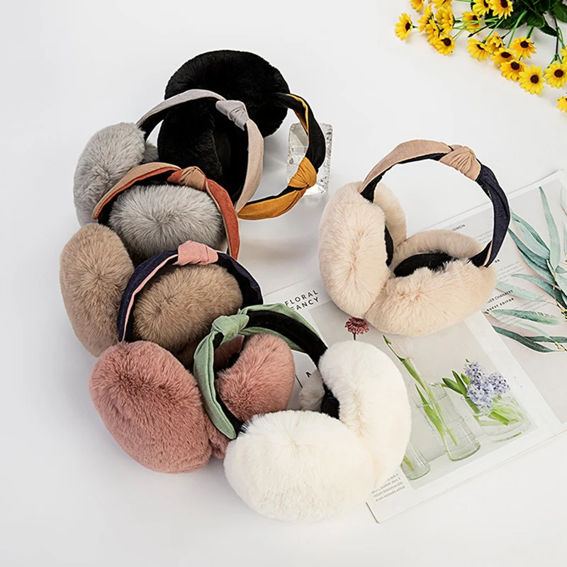 

2020 New Headband Folding Earmuffs Rabbit Fur Winter Warm Earmuffs Fashion Cute Wild Ladies Earmuffs
