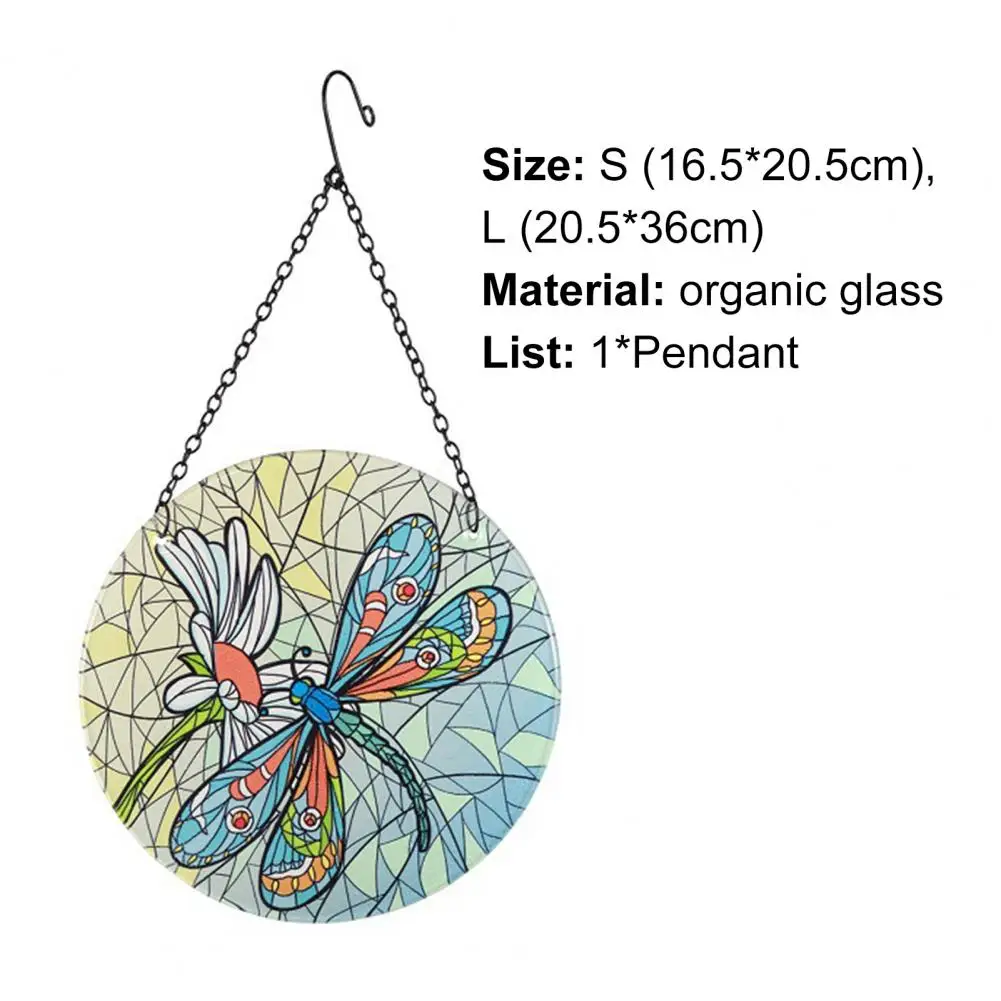 

New Style Miniature Pendant Statues Hook Design Easy to Hanging Plexiglass Dragonfly Glass Suncatcher for Home Garden Yard Room