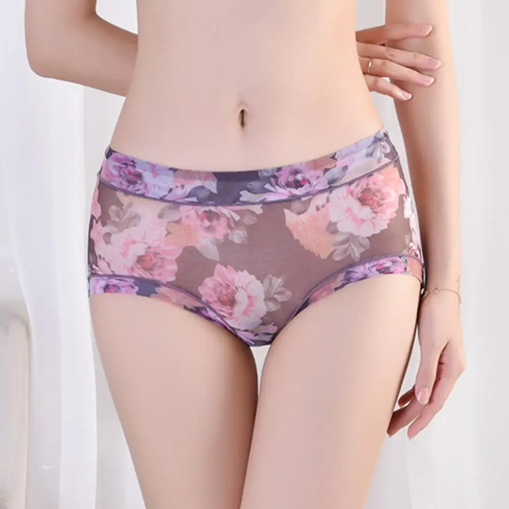 Женское нижнее белье с большим принтом сетчатые модальные трусики кружевной