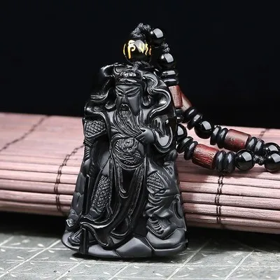 Модный обсидиановый кулон Гуань Гонг с дагао Юй нефритовый ожерелье + подарок на