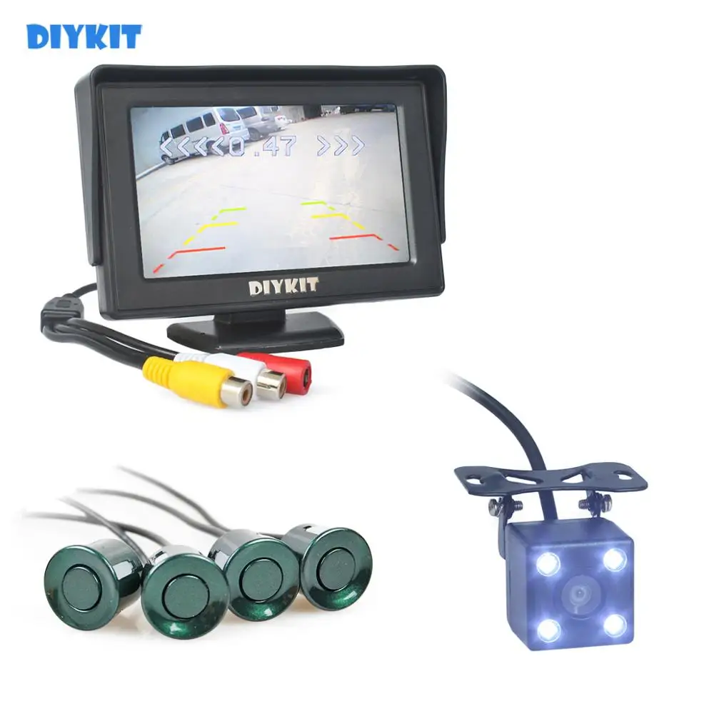 Автомобильный парковочный радар 4 3 дюйма со светодиодной подсветкой и