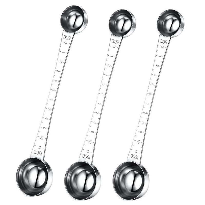 

3PCS Coffee Scoops With Tick Mark,Stainless Steel Coffee Measuring Scoop For Coffee, Tea, Sugar And Milk, 5ML And 15 ML