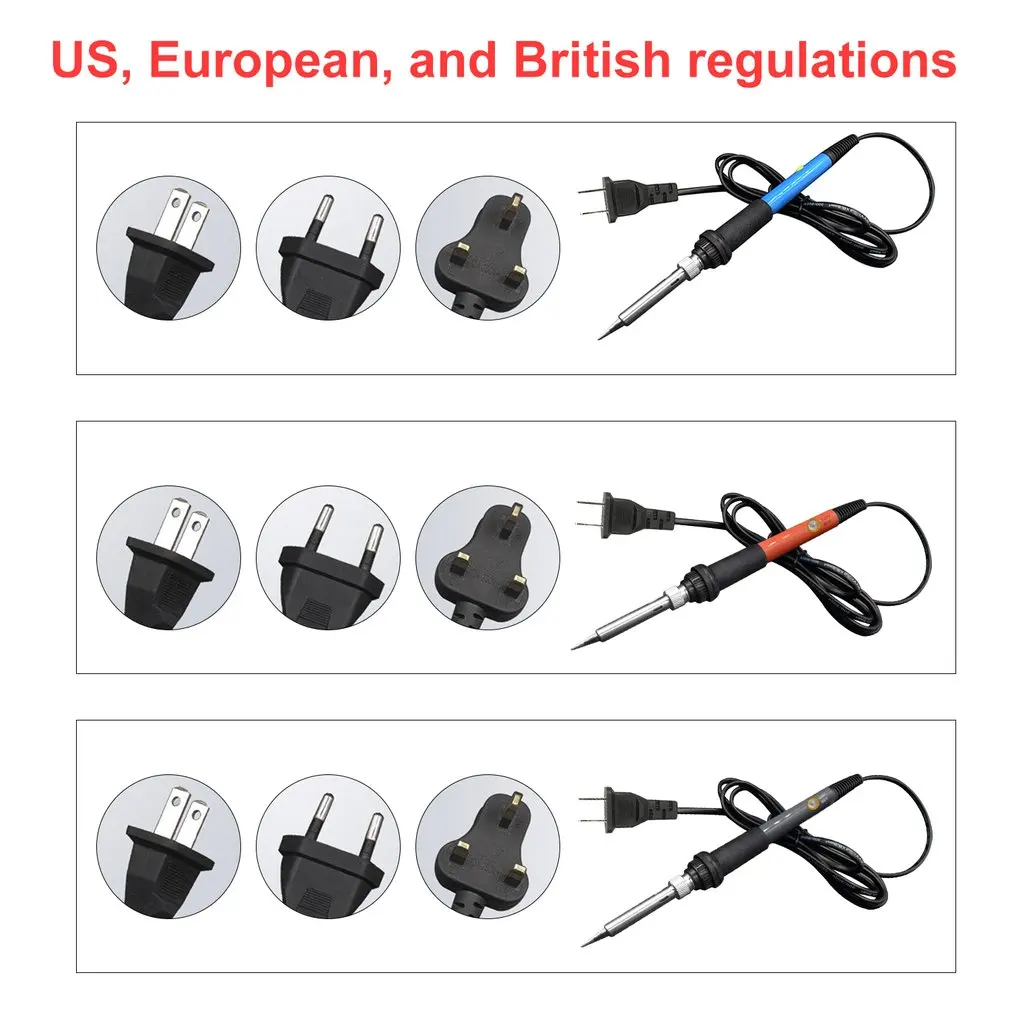 60 Вт Электрический паяльник с регулируемой температурой внутренний нагреватель