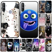 phone cases for oppo realme 5 case soft silicone tpu cute cat painted back cover for oppo realme 5 5s 5i c3 c3i 6i cover bumper