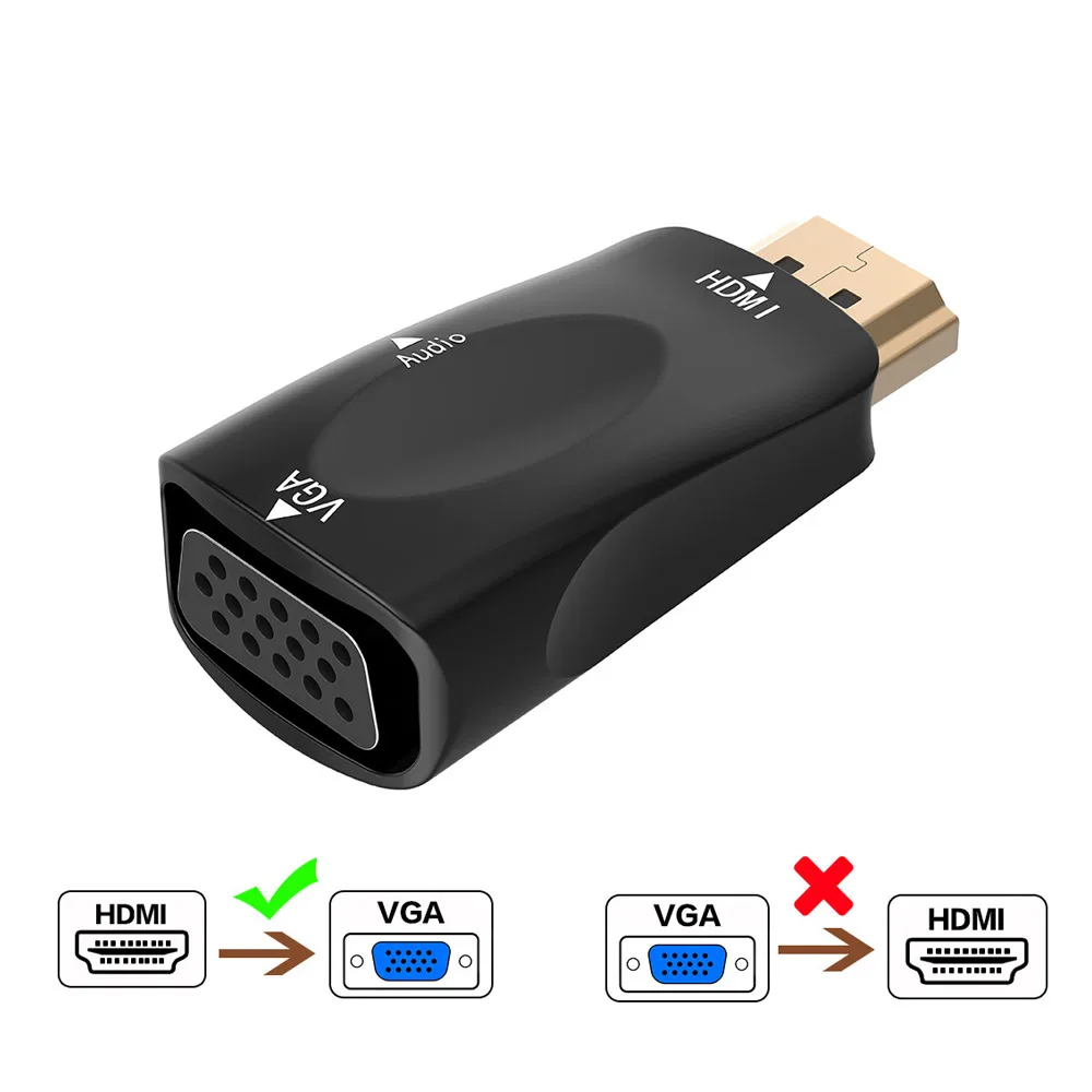 Переходник Hdmi в Vga преобразователь аудиокабеля штырь гнездо HD 1080P для ПК ноутбука
