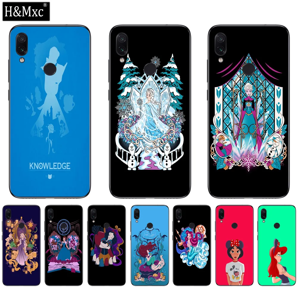 Красивый disney Princess 2 Чехол из закаленного стекла для телефона Redmi Note 6 задняя крышка