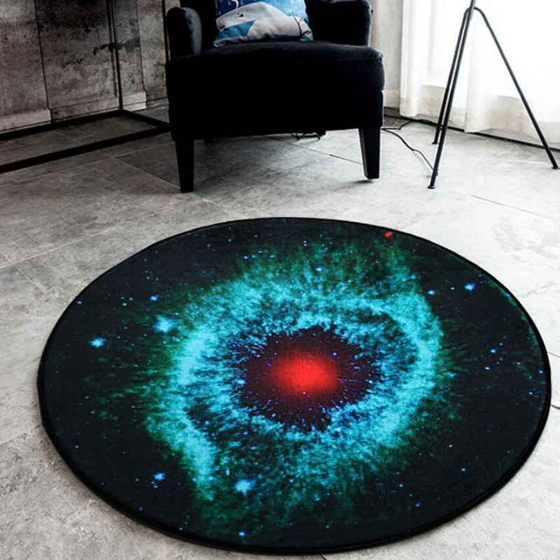 Космический коврик для Галактики круглый ковер спальни гостиной нескользящий