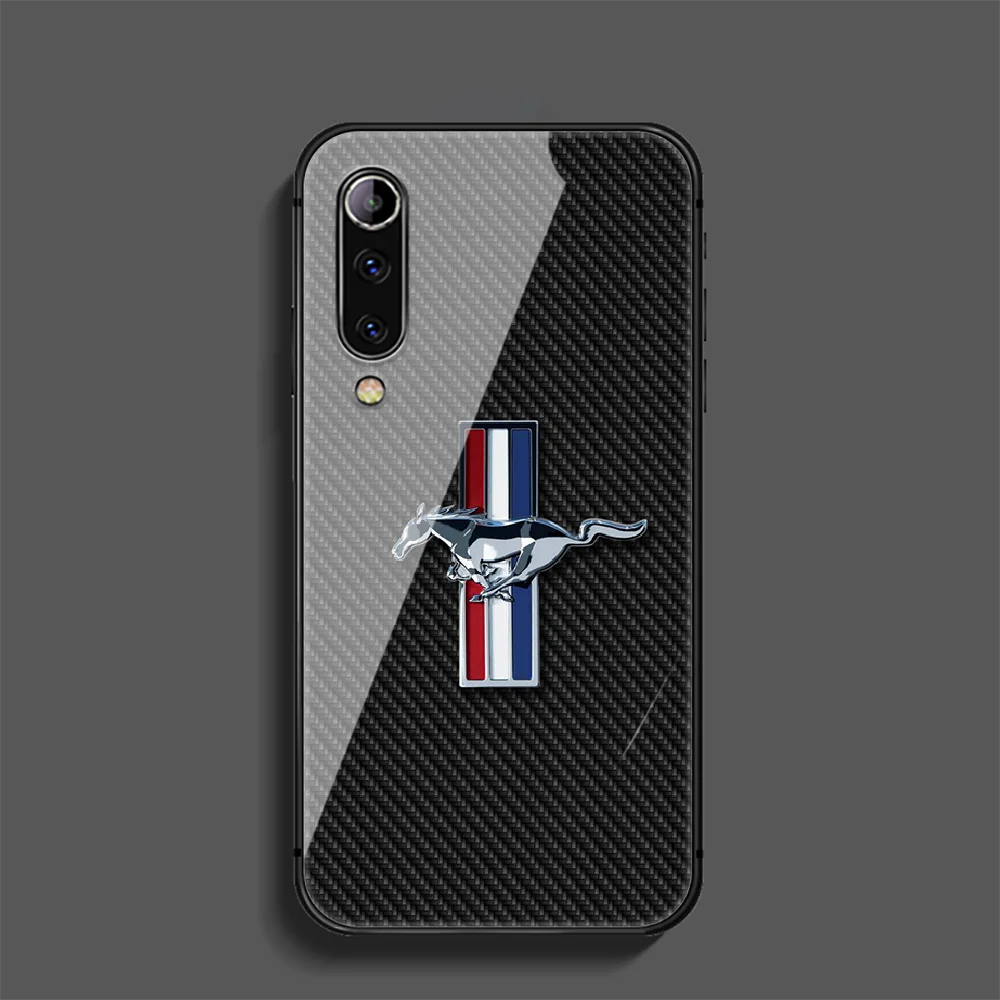 

Ford Mustang GT Phone Tempered Glass Case Cover For Xiaomi Mi Note A2 A3 8 9 3 9 9T 10 Max Pro Lite Ultra Coque Waterproof Black