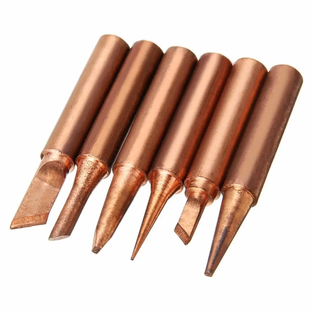 

Accessories Tips Welding Soldering Hand Set Kit 6 shapes Copper Solder Iron 936/937/938/969/8586/852D