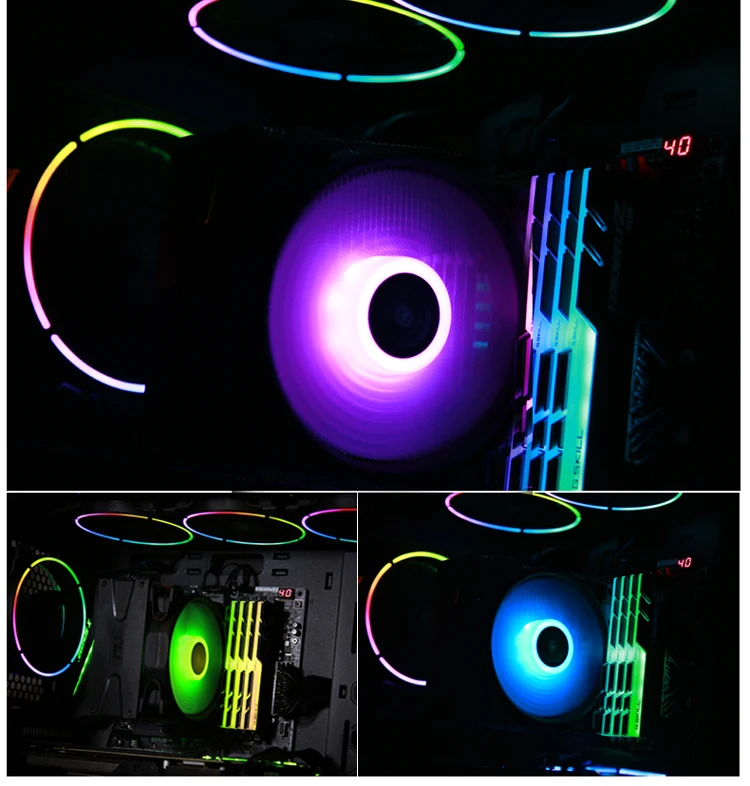Pccooler X4 4 Heatpipe кулер для центрального процессора 12 см 12 В/4PIN RGB тихий вентилятор для Intel LGA 115x AMD AM4 120 мм cpu Радиатор Вентилятор охлаждения