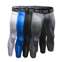 men cropped trousers compressed capri pants quick dry gym leggings yoga tights sports training leggins runing jogging cycling