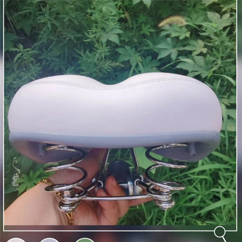 Мягкое удобное кожаное винтажное белое стильное седло для ретро фотодорожного MTB