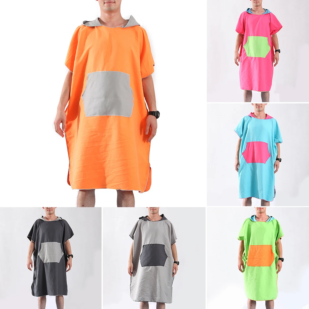 

Hooded Cloak Bathrobe Poncho Adults Water Absorption Outdoor Sports Quick-dry Home Beach Changing Microfiber Bath Towel Unisex