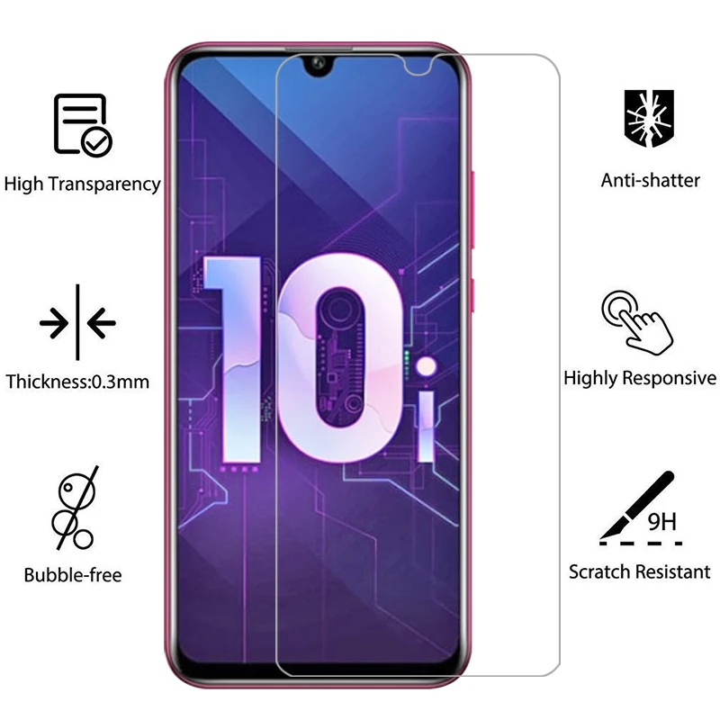 3PCS Tempered Glass for Honor 10 20 pro 10i lite 30 i Screen Protector Protective Huawei | Мобильные телефоны и