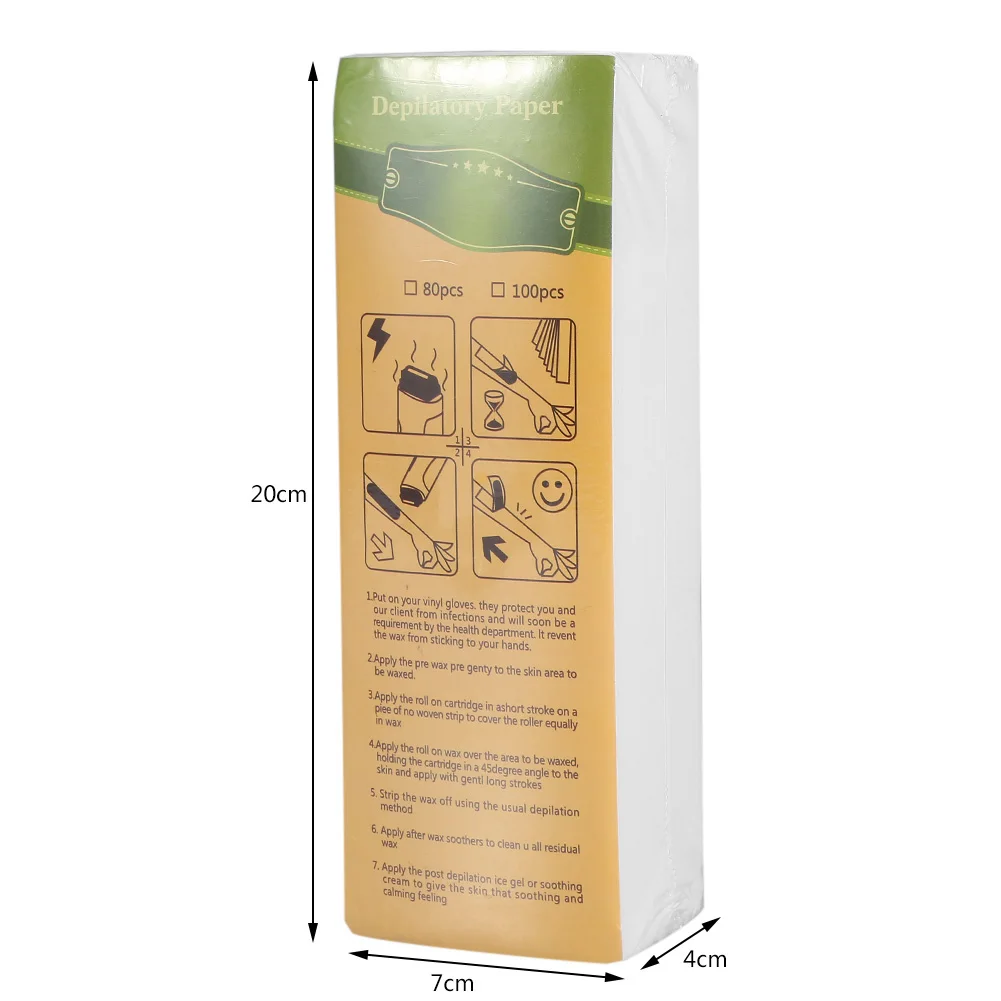 100 листов одноразовой бумаги для депиляции ног рук подмышек удаления волос