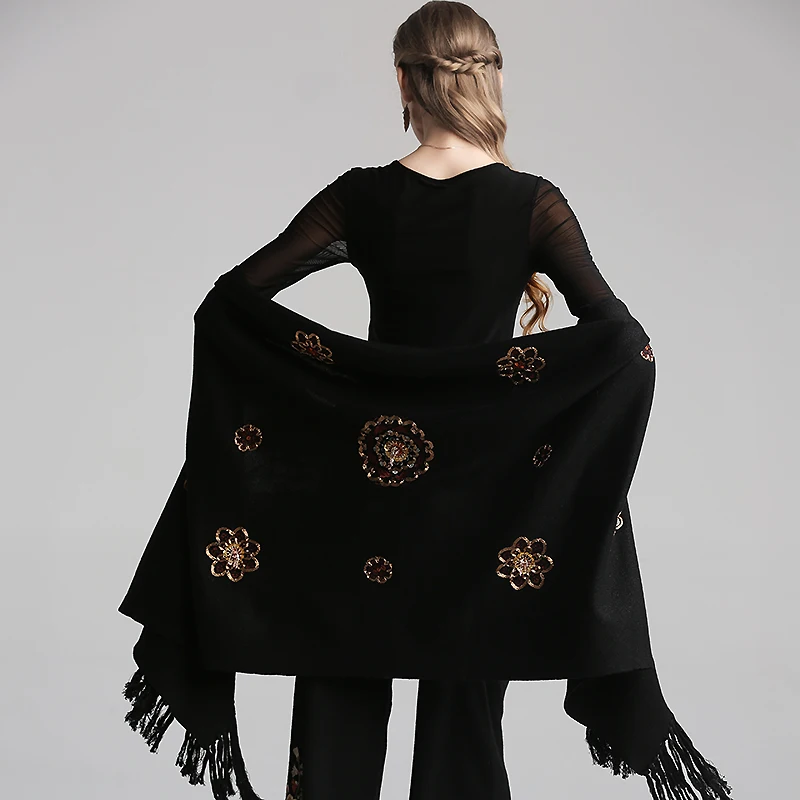 Женская Вязаная Шаль осенняя шаль в этническом стиле ретро с вышивкой и