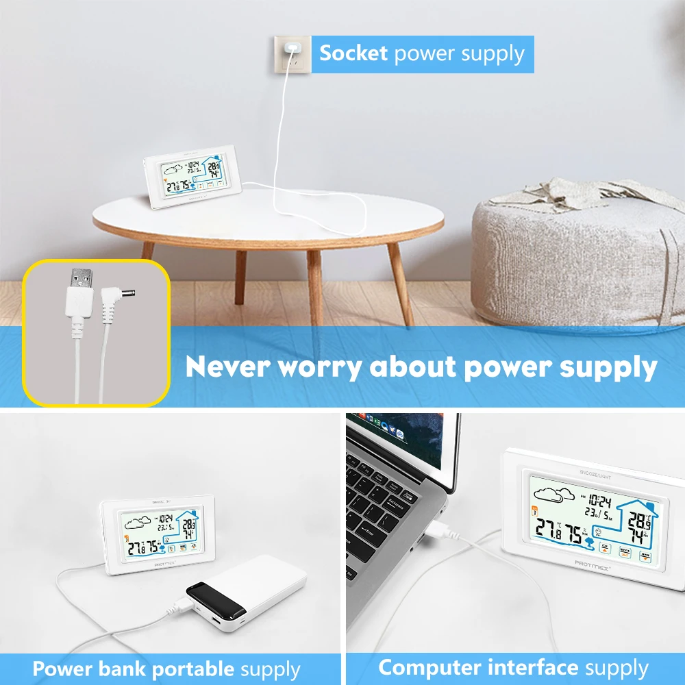 Комнатный и наружный цветной ЖК дисплей метеостанция с прогнозом погоды радио