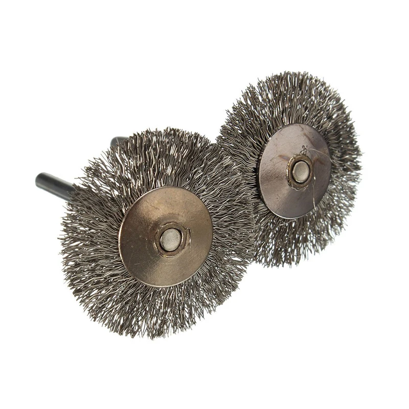 

10 pcs Stainless Steel Wire Brushes Disc Brush Round Brush 25mm Diameter for Dremel