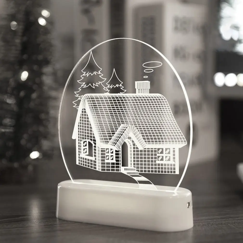 

LED 3D Christmas Night Light Mini Christmas Tree Lamp For Home Kids Bedroom Decor Fairy Lights Luminary Holiday lighting