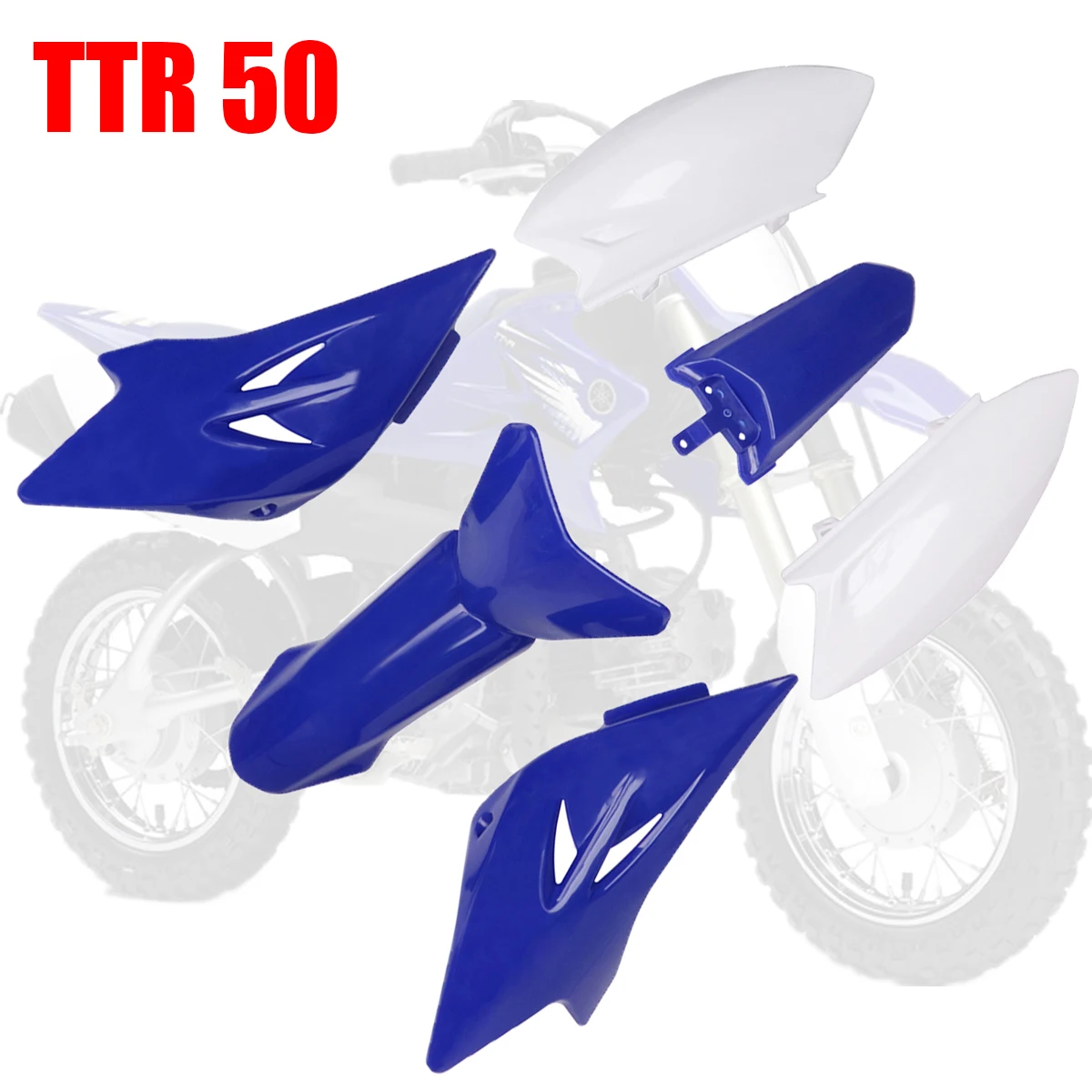 6 шт./компл. для Yamaha TTR 50 TTR50 2006 2007 2008 2009 2010 2011-2018 голубой и белый корпус из