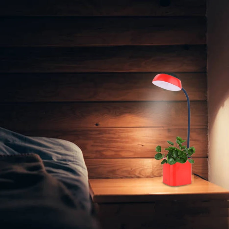 

LED Desk Lamps for Eyes Protection 3 Light Modes Students Table Desk Lamp for Study , Adjustable Brightness Lamp,Red