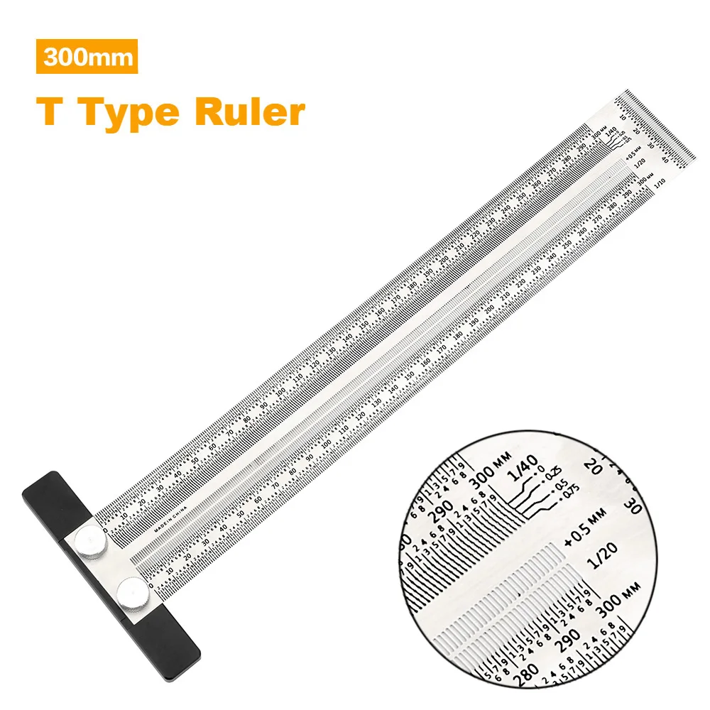 

NICEYARD T-type Hole Ruler High-precision Scale Ruler Stainless Steel Metal Ruler Woodworking Scribing Mark Line
