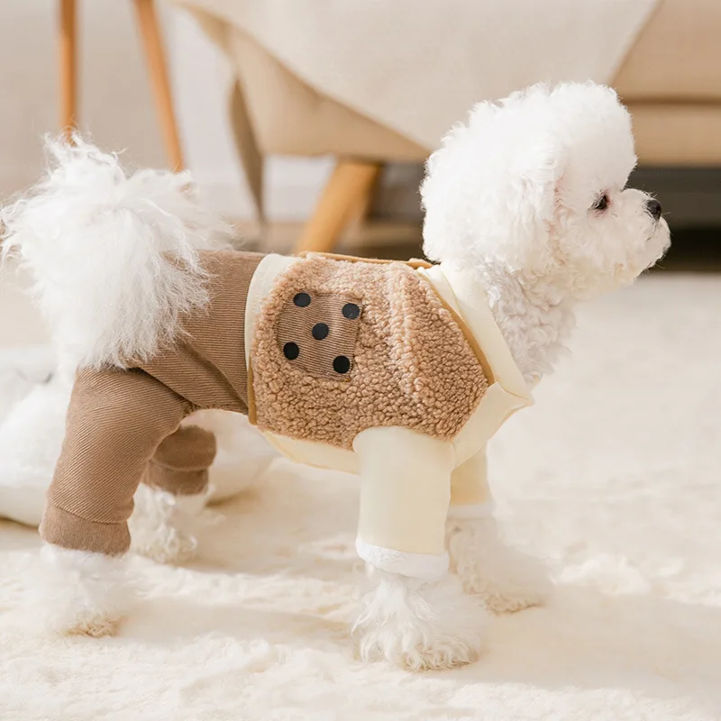 

Warm Dog Clothes Four-legged Jacket Fleece Yorkshire Terrier Pomeranian Maltese Bichon Poodle Schnauzer Pug Chihuahua Clothing