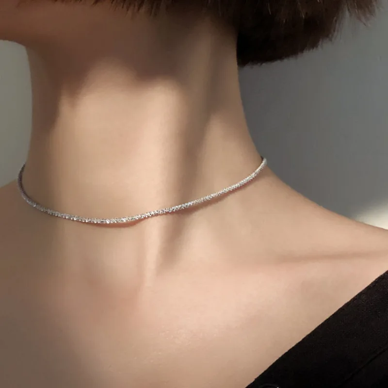 

NEW Soft Choker Necklace Women Wedding Accessories Silver Color Chain Punk Gothic Chokers Jewelry Femme Gift