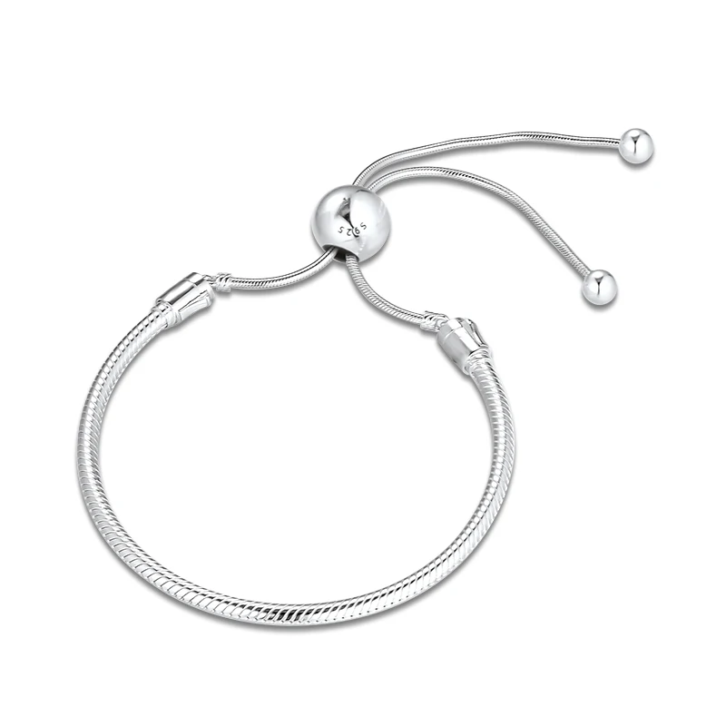 

Bracelet For Women Sliding Bracelets 925 Sterling Silver Jewelry Femme Pulseira Plata de ley Armband