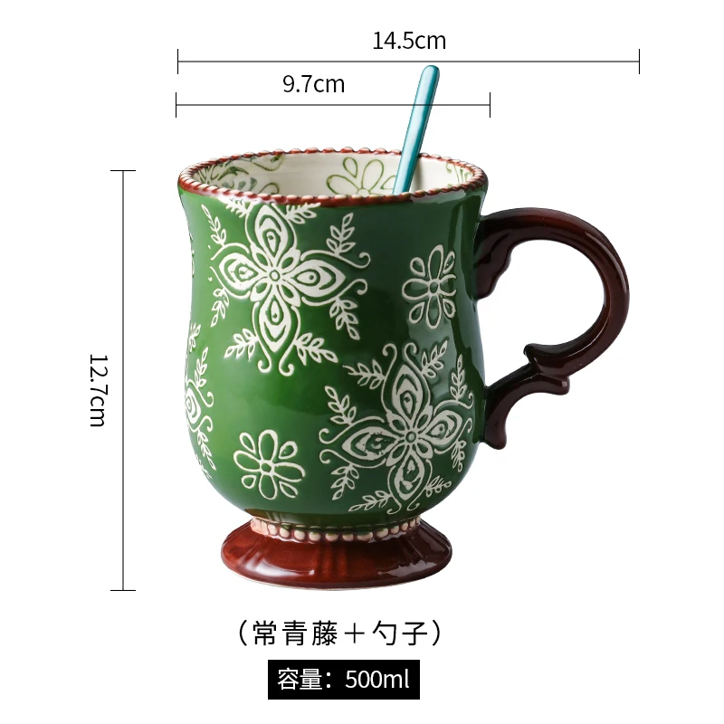 Керамическая кружка в европейском стиле ручная роспись домашняя чашка для воды