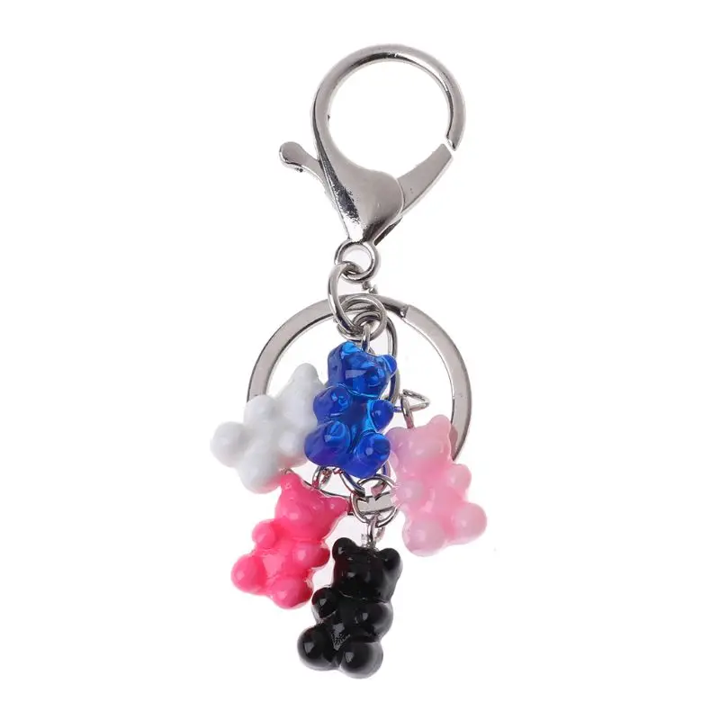 

Gummy Bear Keychain Candy Bear Resin Pendant Charms Colorful Handbag Keyring