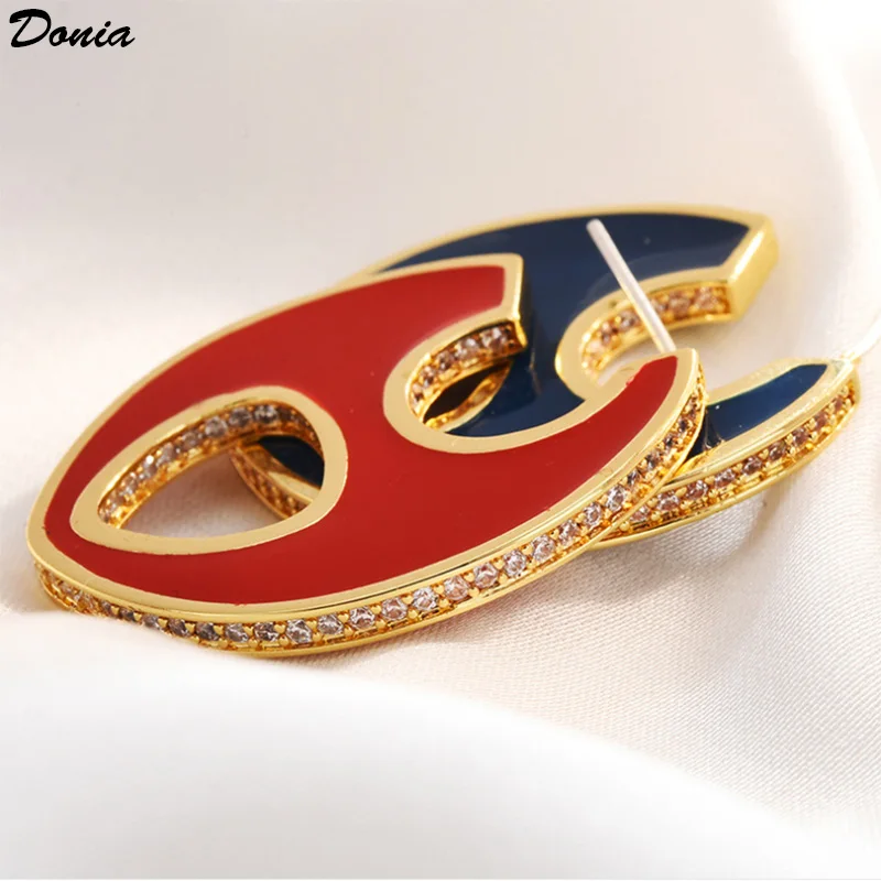 Ювелирные изделия Donia европейские и американские ретро эмалевые серьги модные