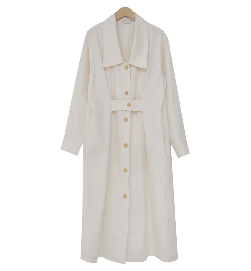 Beige coat TVVOVVIN, 2 цвета, длинный рукав, отложной воротник, свободное Женское пальто, новинка, осень, весна, корейский стиль, ветровка X151 - Цвет: Beige coat