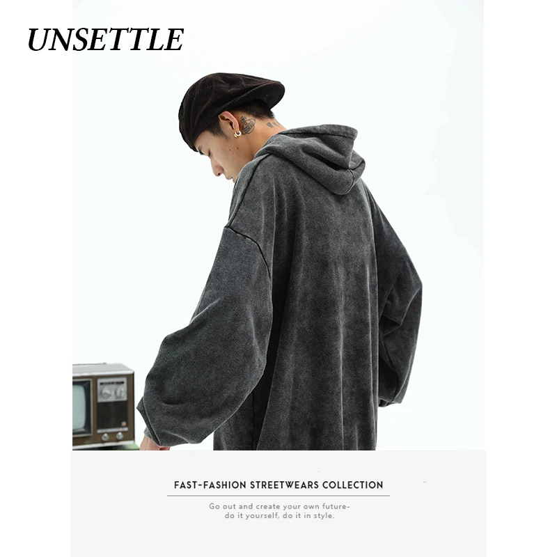 Толстовка мужская оверсайз с принтом в стиле ретро|Мужские толстовки и свитшоты|