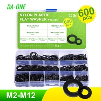 600pcs black nylon washers flat washer assortment kit m2 m2 5 m3 m4 m5 m6 m8 m10 m12 washers washers spacer gasket ring