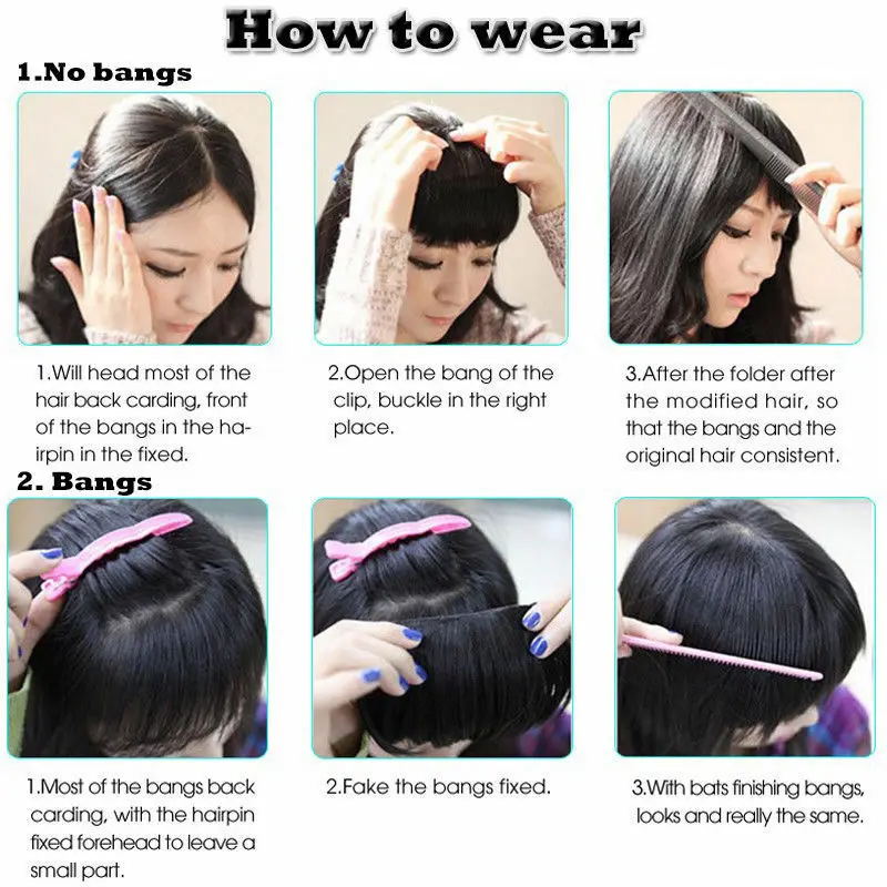 

BENIHAIR Synthetic Fake Bangs False Fringe Clip on Fringe Bangs Blunt Hair Bangs Black Brown Blonde For Women Hair Accessories