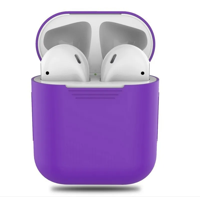 purple ТПУ силиконовый Bluetooth беспроводной чехол для наушников Защитный чехол для airpods кожа аксессуары для Apple Air Pods зарядная коробка - Цвет: purple