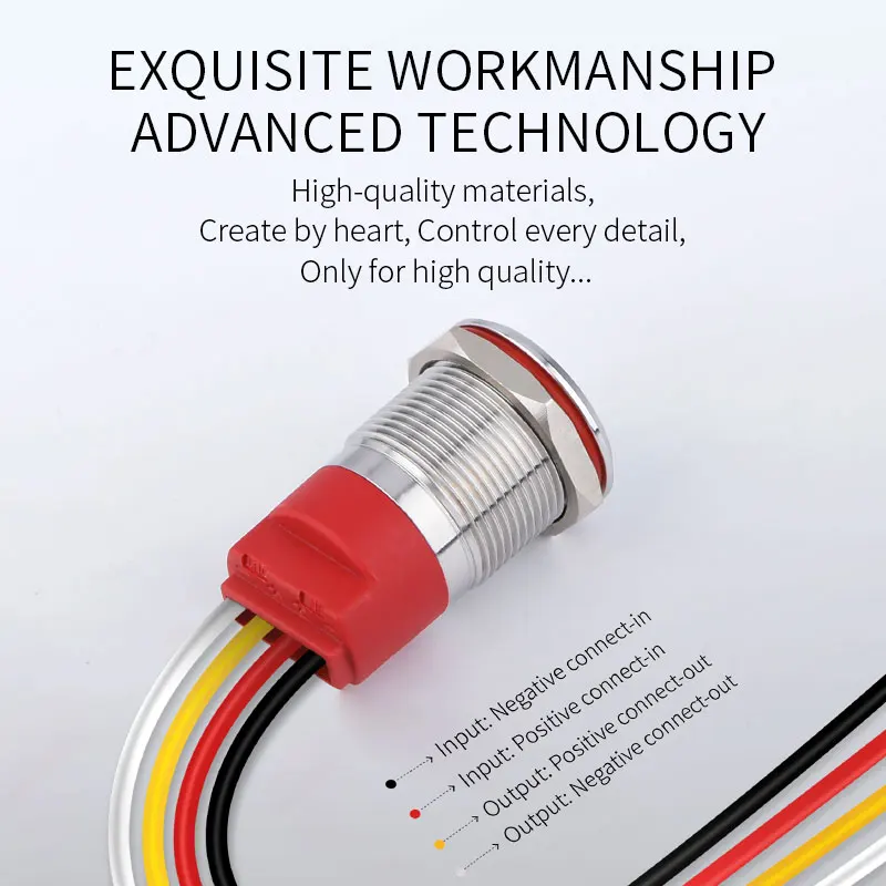 WANDU 22mm switch touch button with led light waterproof IP68 push | Switches