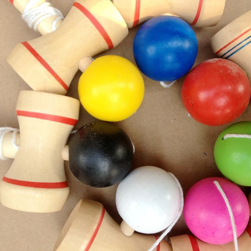 Детский шар Kendama 12 см Деревянный умелый шар для жонглирования японская традиционная деревянная игра игрушки для спорта на открытом воздухе развивающие игрушки