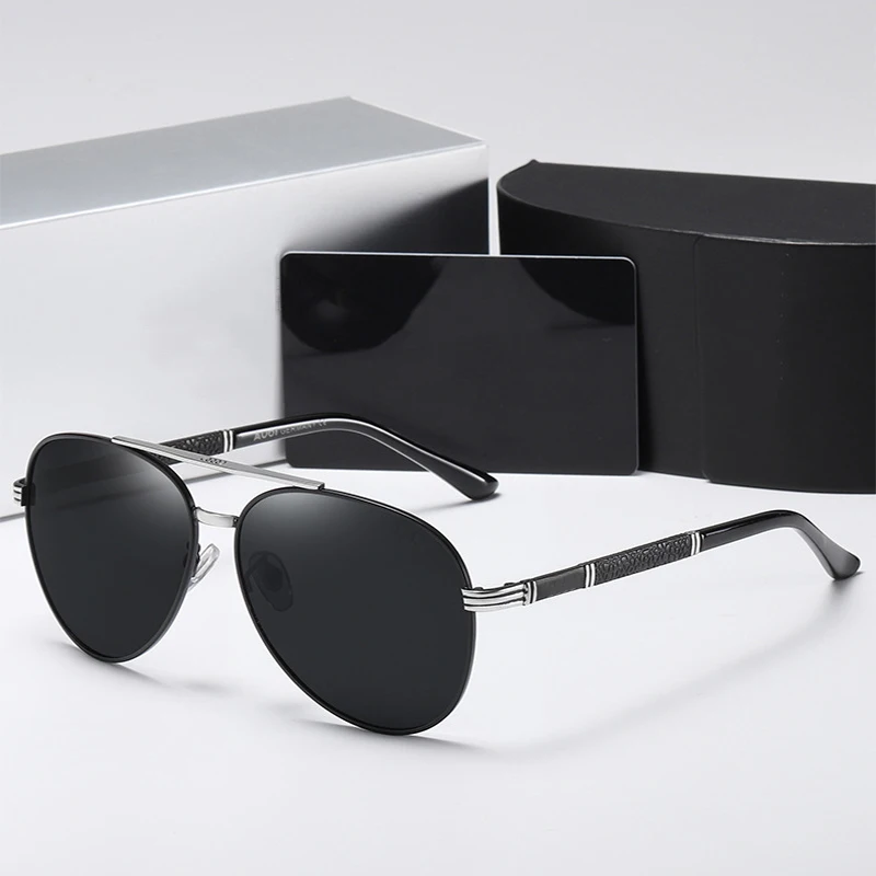 Мужские солнцезащитные очки в стиле ретро поляризационные авиаторы с защитой от