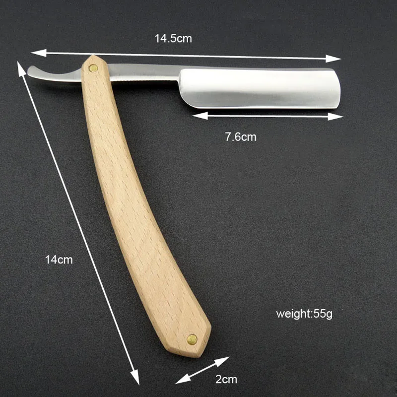 Пустые мужские бритвенные бритвы Прямые классические из чистого бука с