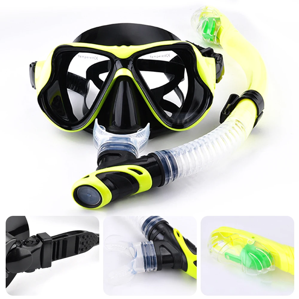 

Professional Scuba Diving Mask For Adult Youth Anti Fog Underwater Wide View Snorkel Mask HD Anti-UV Diving Kit Equipment